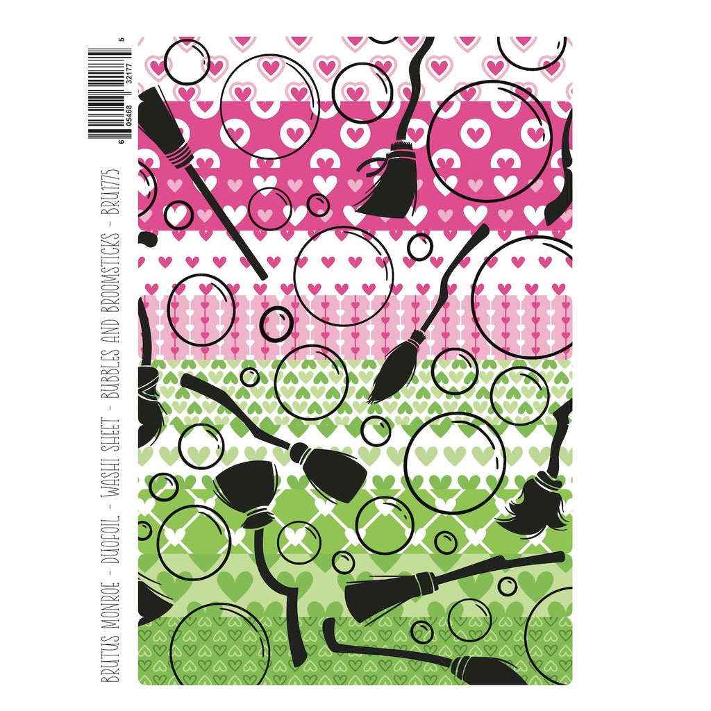 Brutus Monroe Bubbles and Broomsticks DuoFoil Washi Sheets bru1775