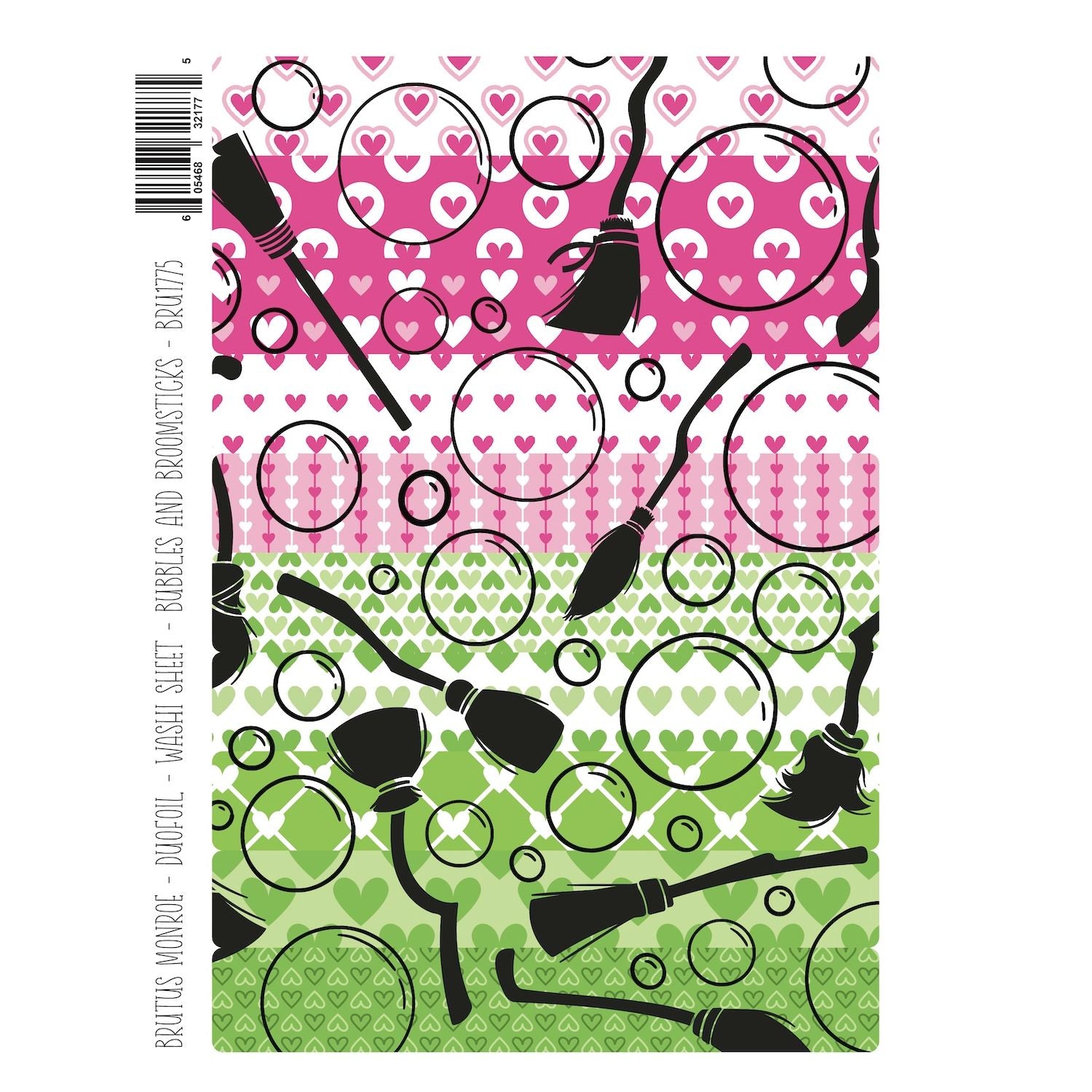Brutus Monroe Bubbles and Broomsticks DuoFoil Washi Sheets bru1775