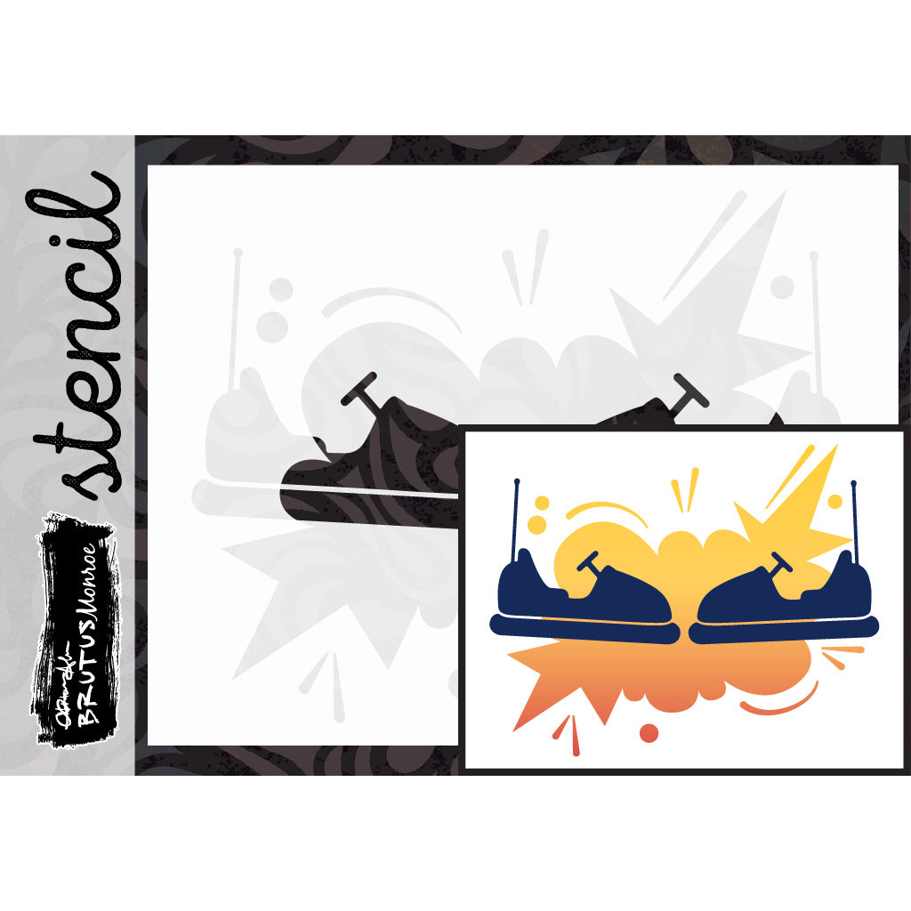 Brutus Monroe Bumper Cars A2 Layering Stencils bru5296