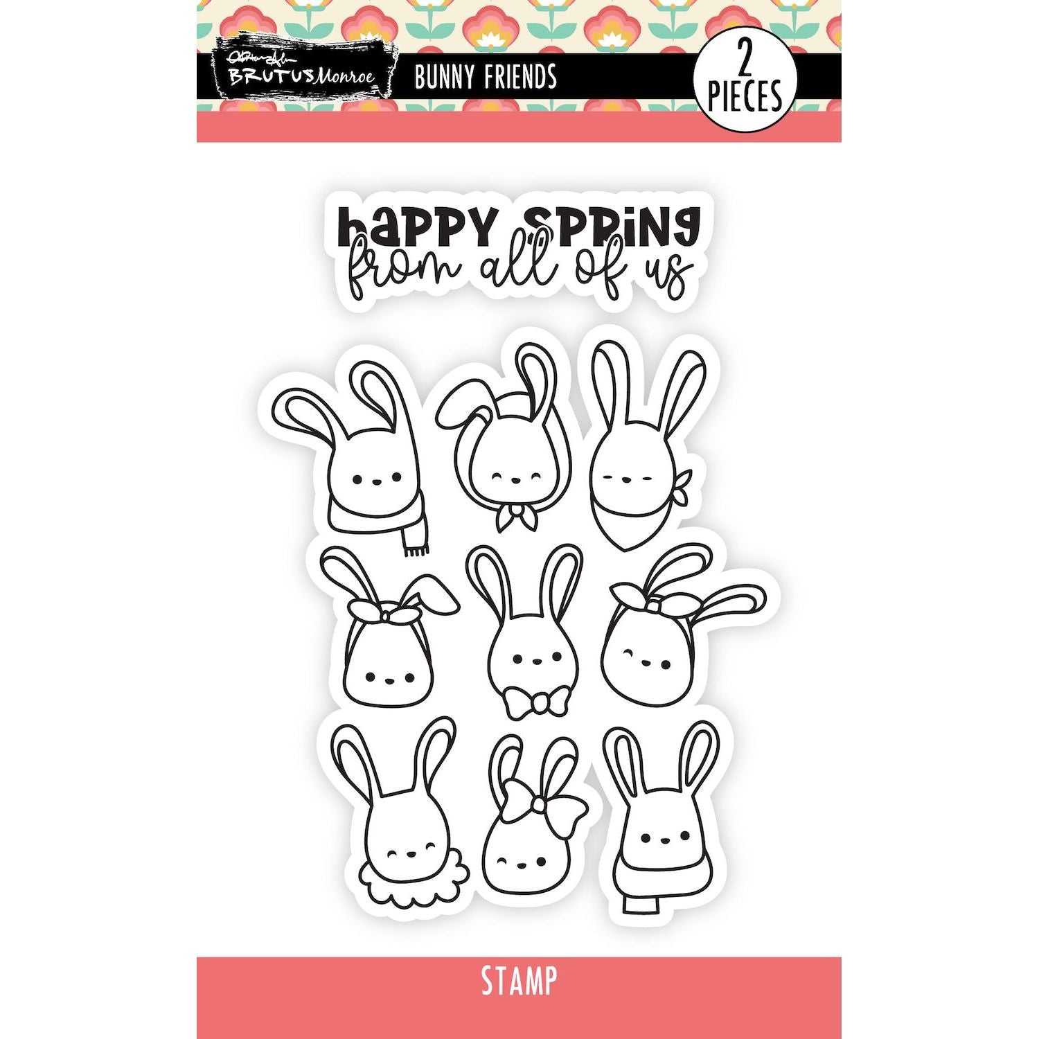 Brutus Monroe Bunny Friends Clear Stamps bru1018