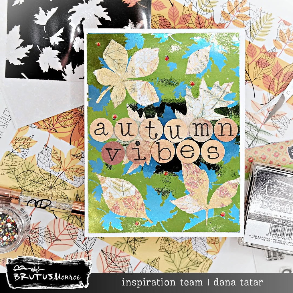 Brutus Monroe Chroma Luxe Foilstock Fall Sheets bru1800 dana tater autumn vibes shimmer card