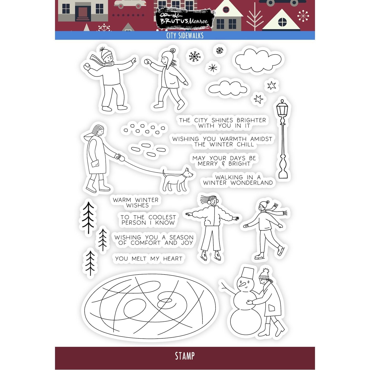 Brutus Monroe City Sidewalks Clear Stamp Set bru6370-2
