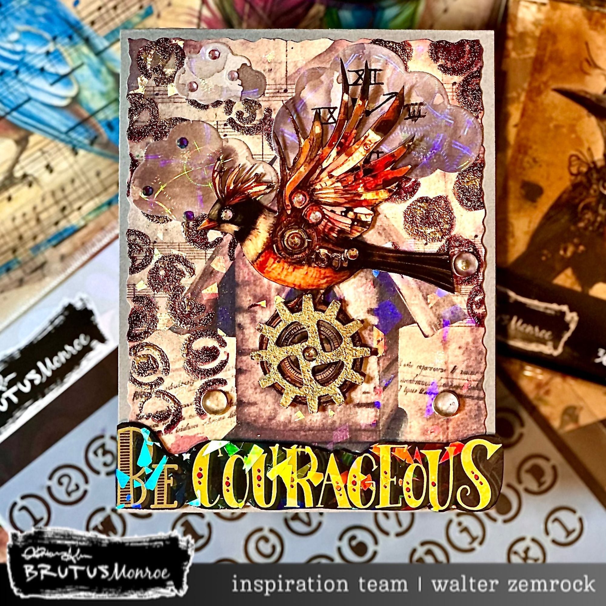 Brutus Monroe Cog and Feather Creative Cards bru5559 courageous