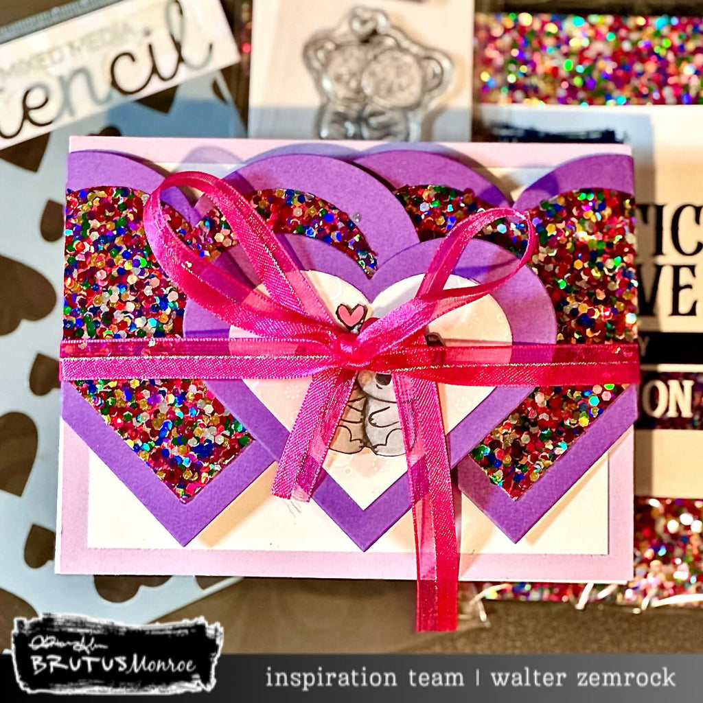 Brutus Monroe Confetti Cannon Chunky 6x6 Glitterstock bru0723 glitter hearts