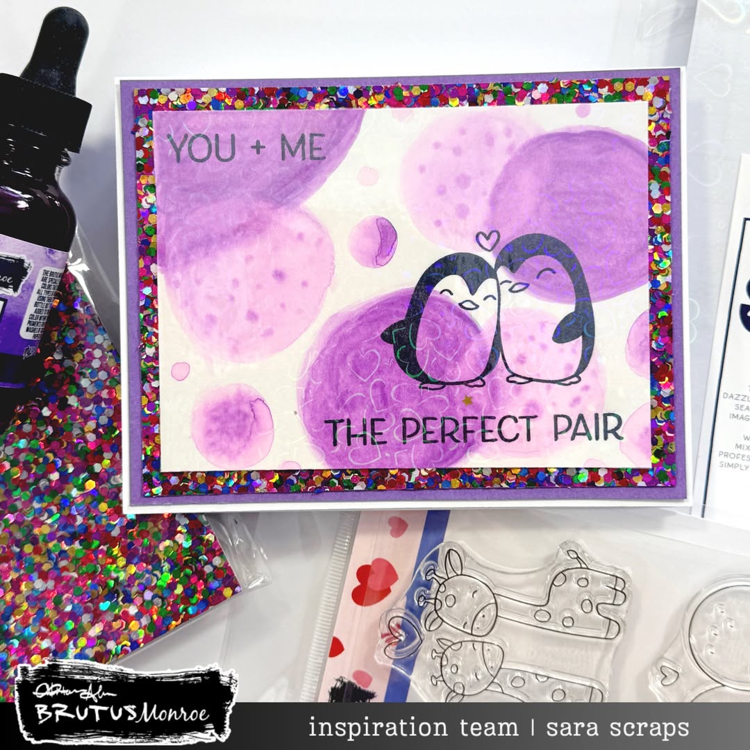 Brutus Monroe Confetti Cannon Chunky 6x6 Glitterstock bru0723 penguins