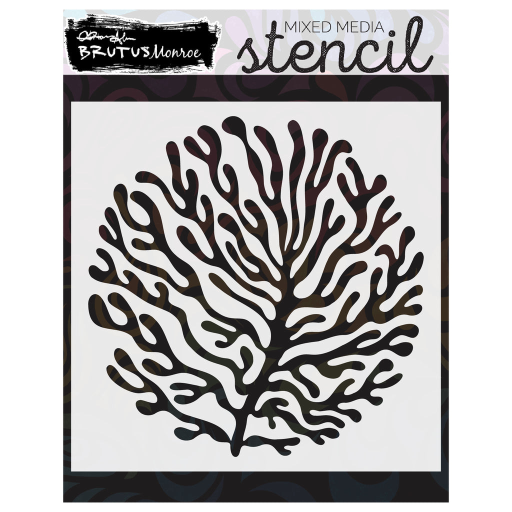 Brutus Monroe Coral Mixed Media 6x6 Stencil bru9753