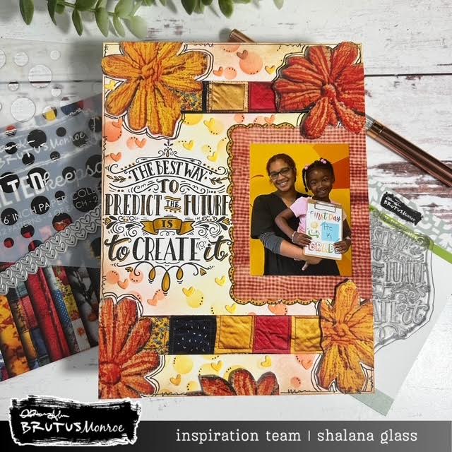 Brutus Monroe Create the Future Clear Stamp bru4197 orange flower
