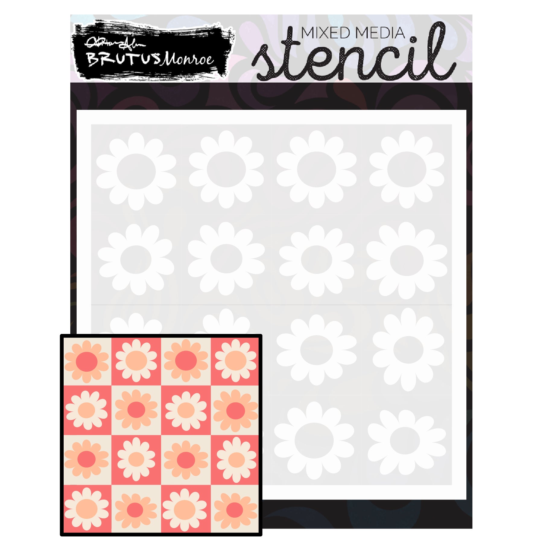 Brutus Monroe Daisy Chain Layering Stencil bru5440