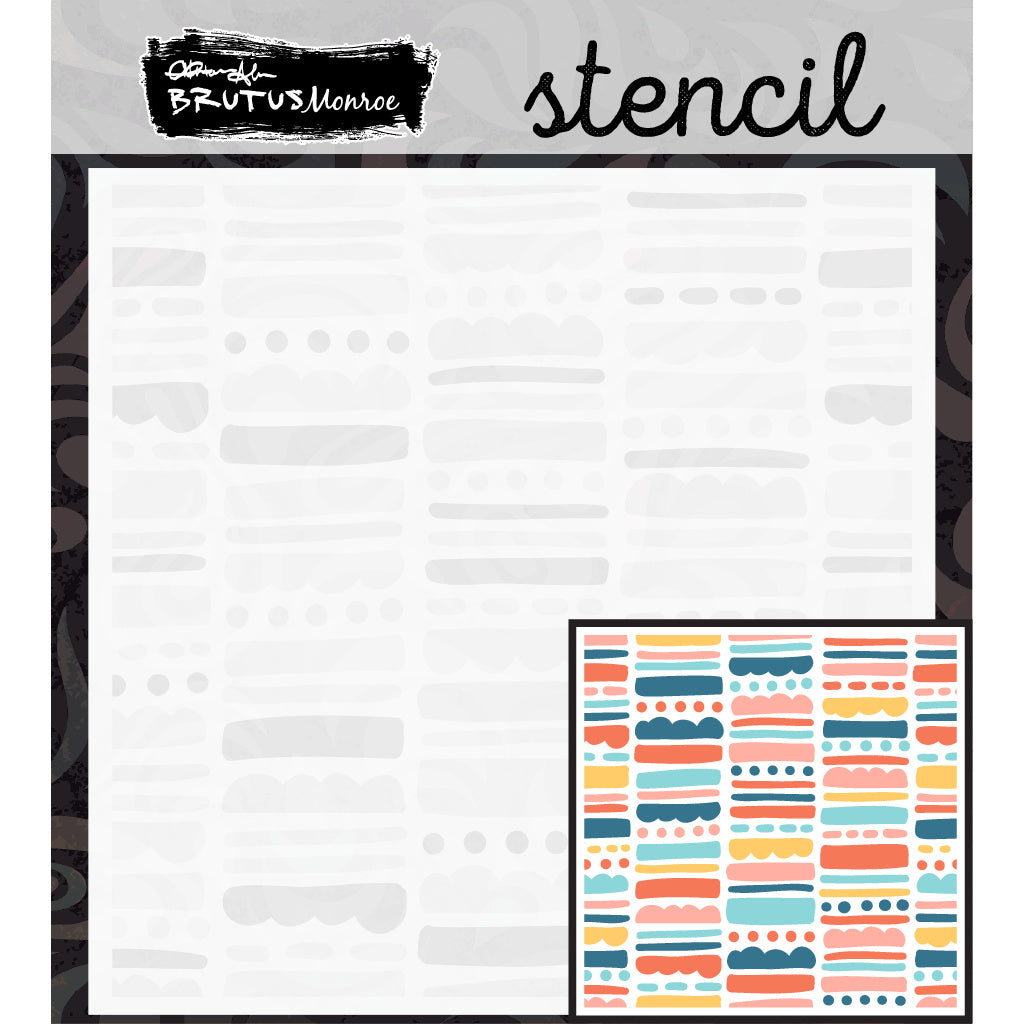 Brutus Monroe Dots and Dashes 6x6 Layering Stencils bru0207