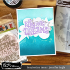 Brutus Monroe Dreams Know the Way Clear Stamp bru1210 blue background follow your dreams card jennifer ingle