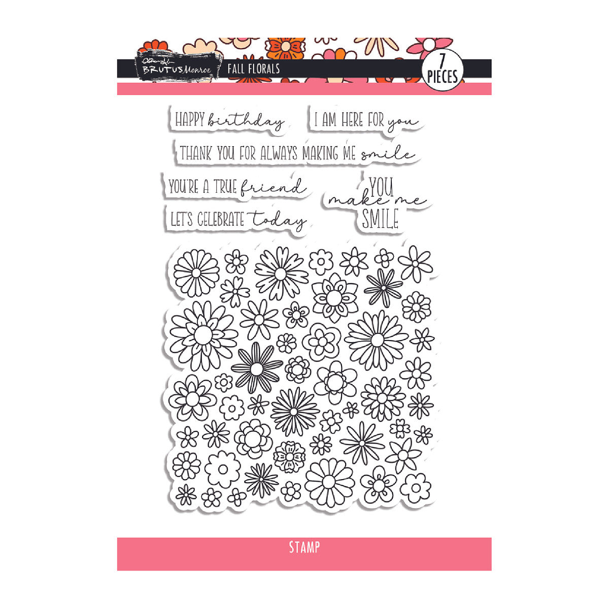 Brutus Monroe Fall Florals Clear Stamp Set bru7830
