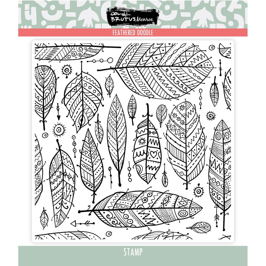 Brutus Monroe Feathered Doodle Clear Stamp bru3206 doodle