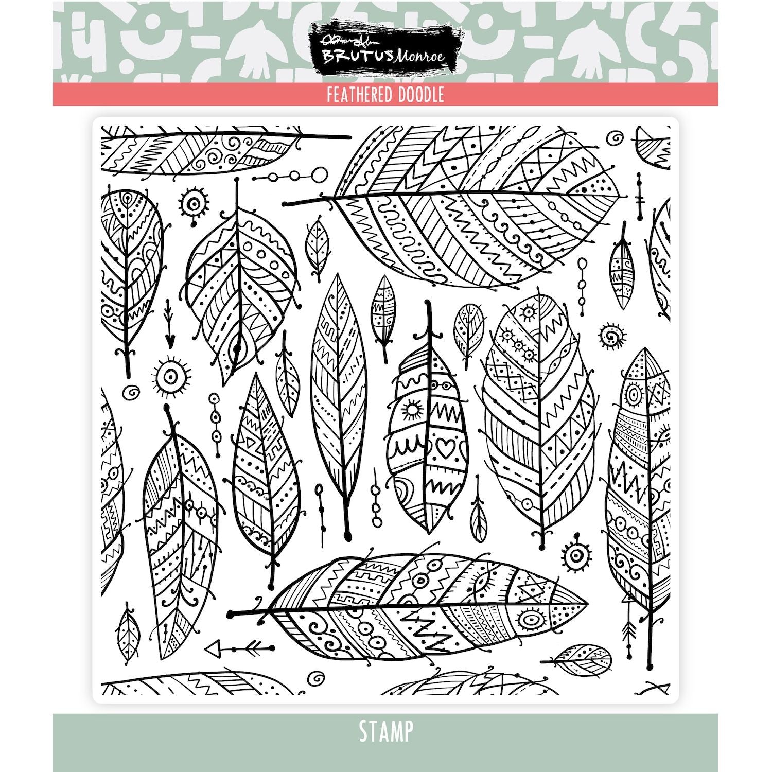 Brutus Monroe Feathered Doodle Clear Stamp bru3206 doodle