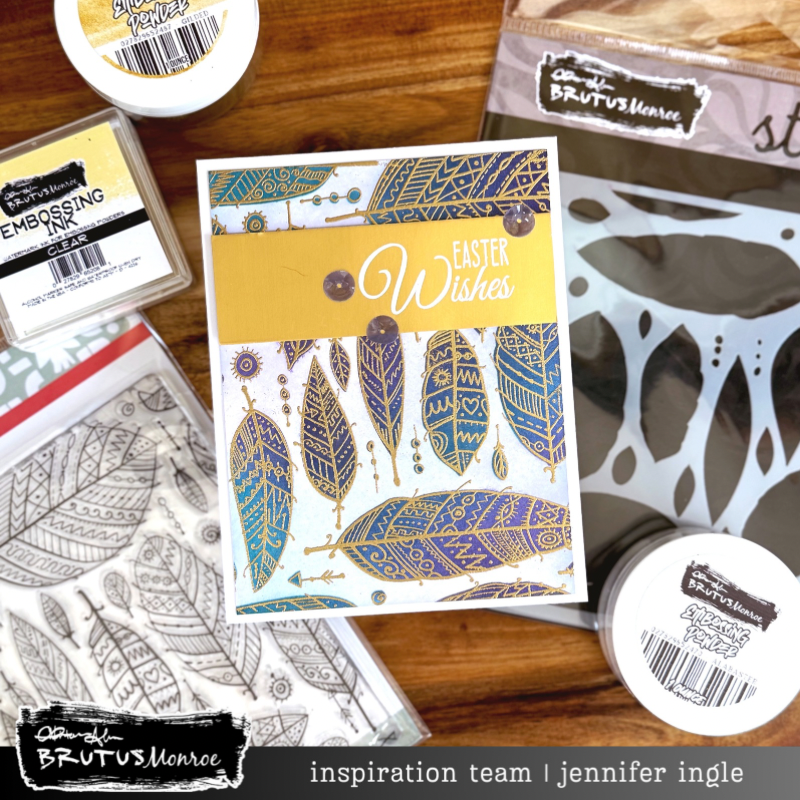 Brutus Monroe Feathered Doodle Clear Stamp bru3206 easter