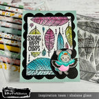 Brutus Monroe Feathered Doodle Clear Stamp bru3206 happy chirps