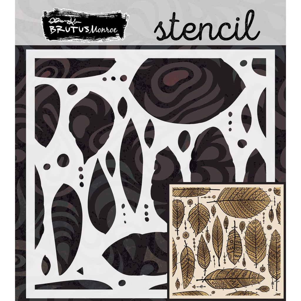 Brutus Monroe Feathered Doodle Coordinating Stencil bru3755 feathered