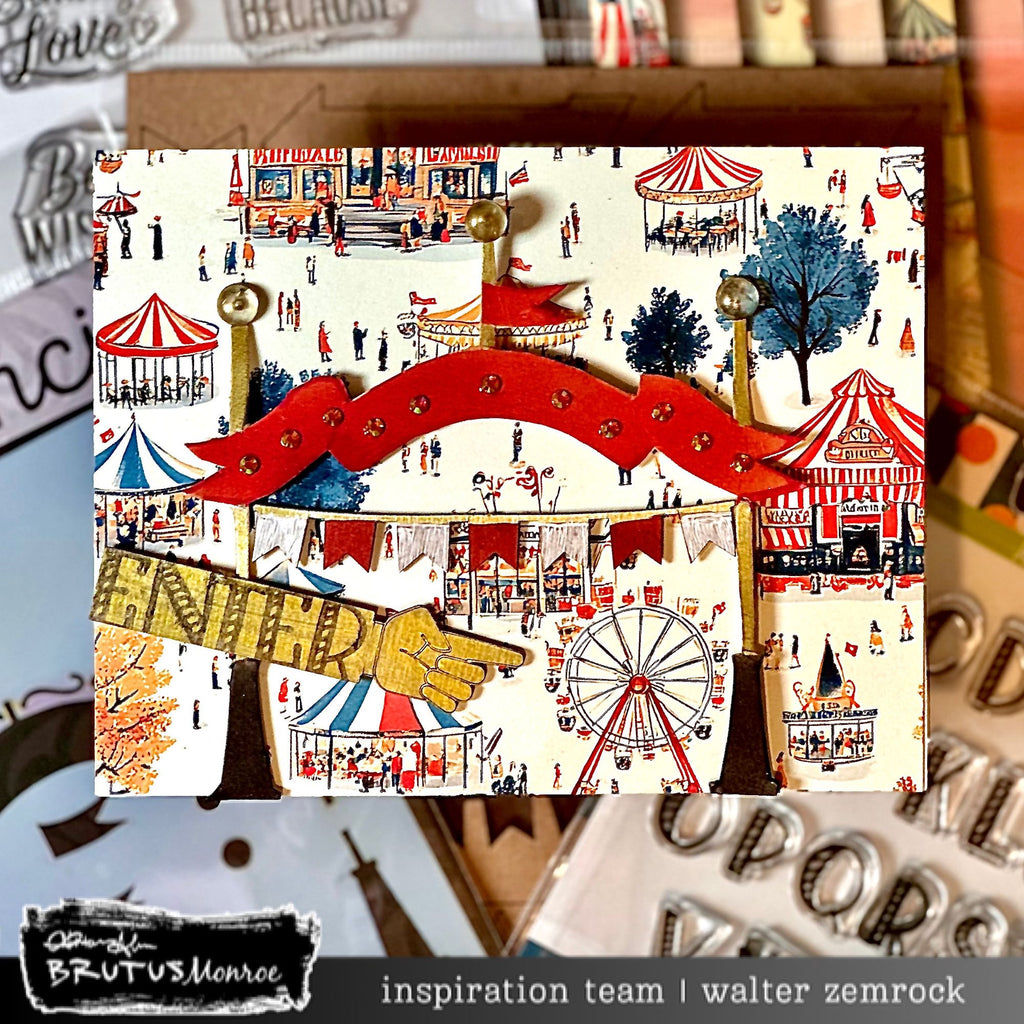 Brutus Monroe Festival Skies 6x6 Paper Pad bru3877-2 ferris wheel banner enter card