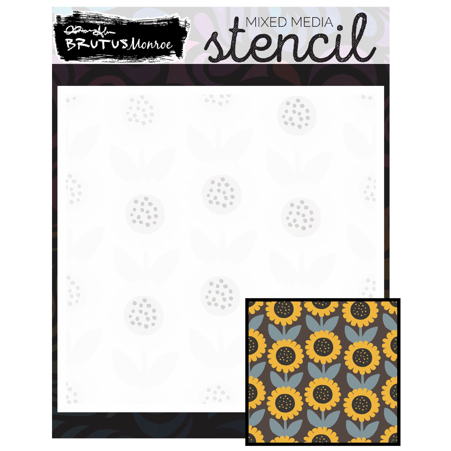 Brutus Monroe Field of Flowers Layering Stencils bru6599-2