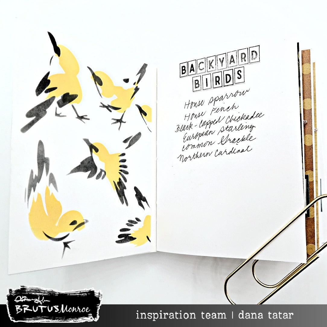 Brutus Monroe Flight Pattern Mixed Media Layering Stencils bru5444-2 backyard birds
