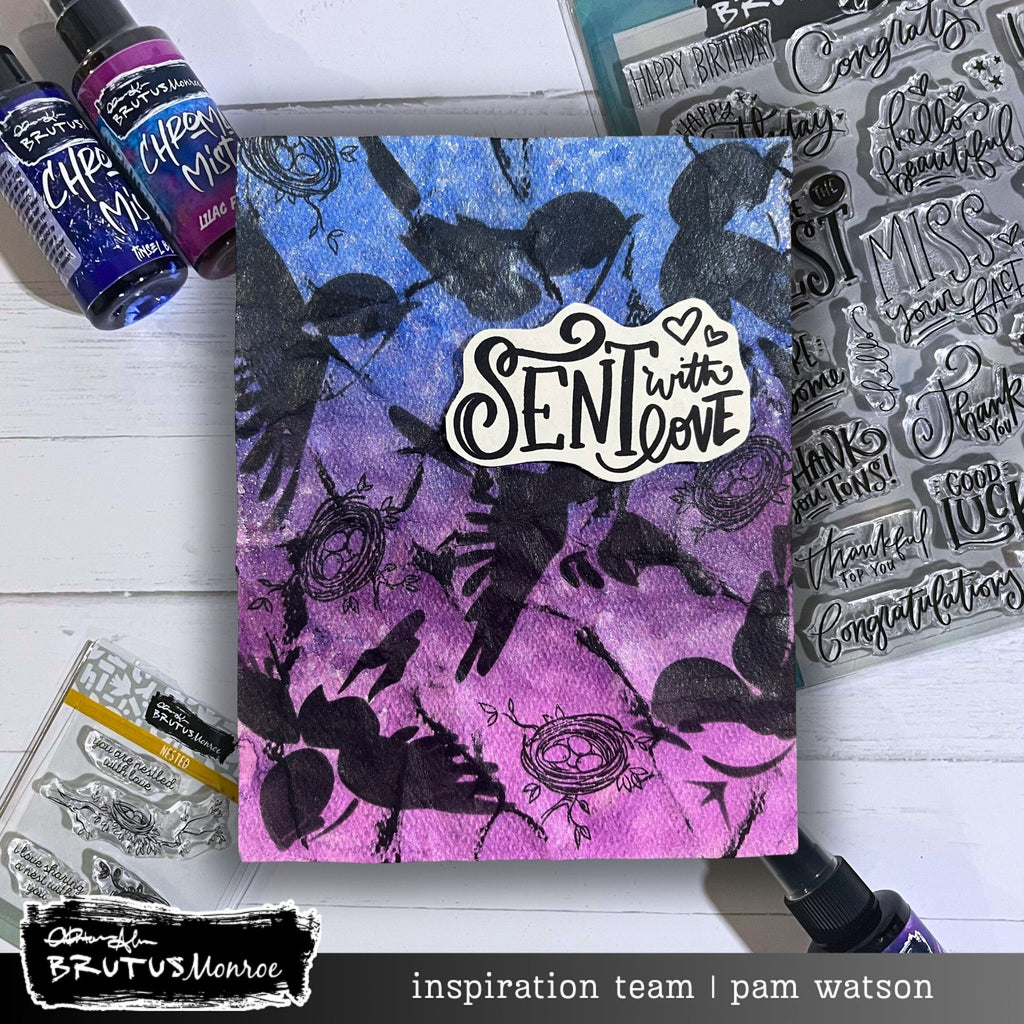 Brutus Monroe Flight Pattern Mixed Media Layering Stencils bru5444-2 love