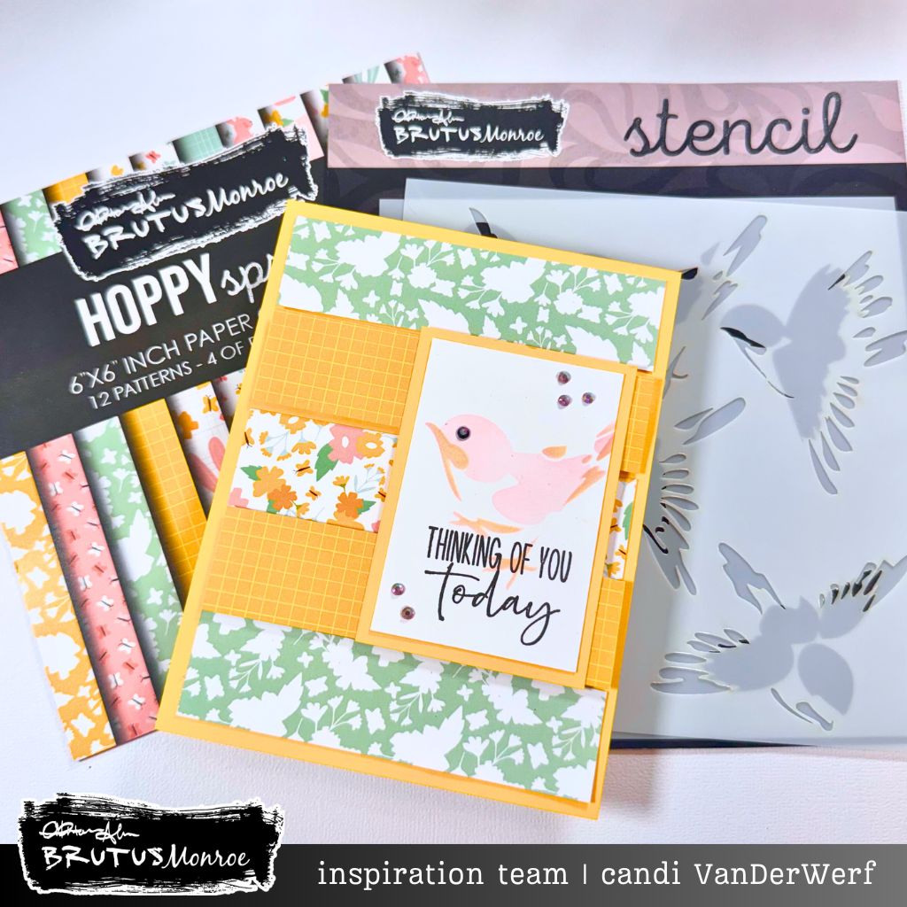 Brutus Monroe Flight Pattern Mixed Media Layering Stencils bru5444-2 thinking of you