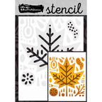 Brutus Monroe Folk Leaf Doodle A2 Layering 4x5 Stencils bru8025-2