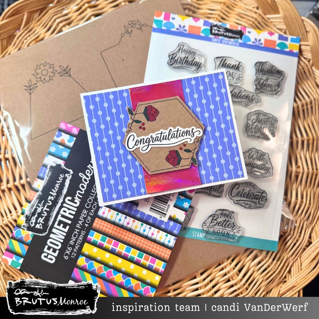Brutus Monroe Geometric Modern 6x6 Paper Pad bru2000 congratulations card