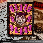Brutus Monroe Glow in the Dark 6x6 Stencil bru8892 walter zemrock trick or treat cat card