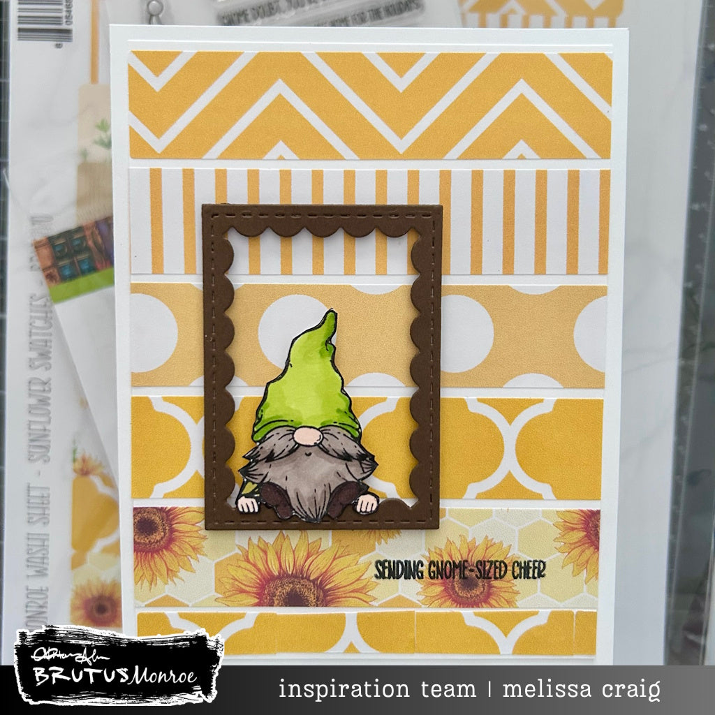 Brutus Monroe Gnome Books Clear Stamp Set bru9740-2 frame