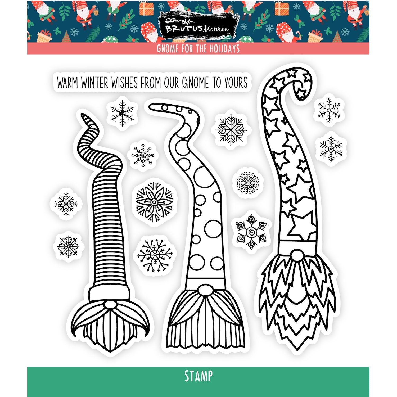Brutus Monroe Gnome For the Holidays Clear Stamps bru5610
