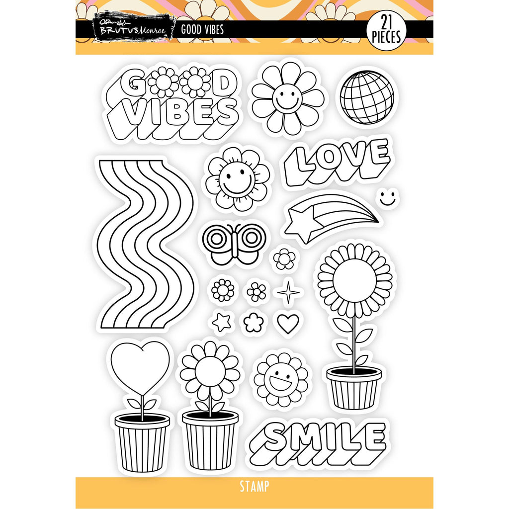 Brutus Monroe Good Vibes Clear Stamps bru0016