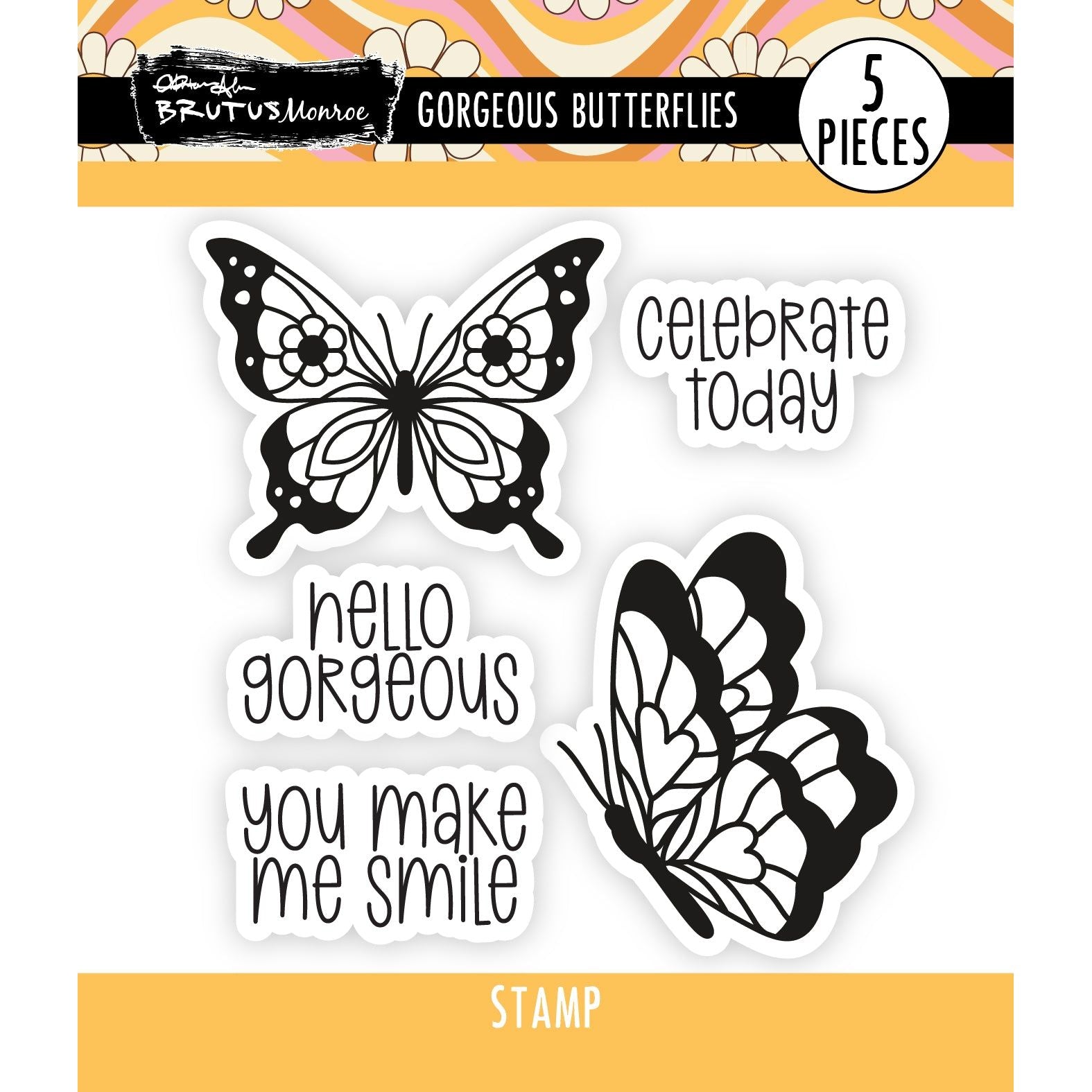 Brutus Monroe Gorgeous Butterflies Clear Stamps bru2194