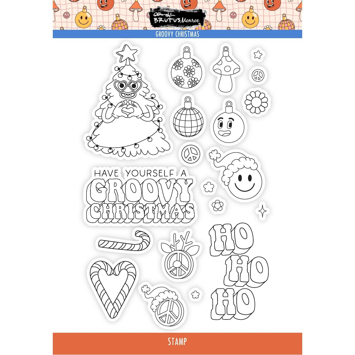 Brutus Monroe Groovy Christmas Clear Stamps bru5711
