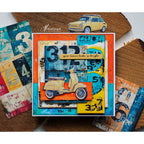 Brutus Monroe Grunge Type Creative Cards bru3416-3 scooter numbers orange and blue background card | color-code:ALT02