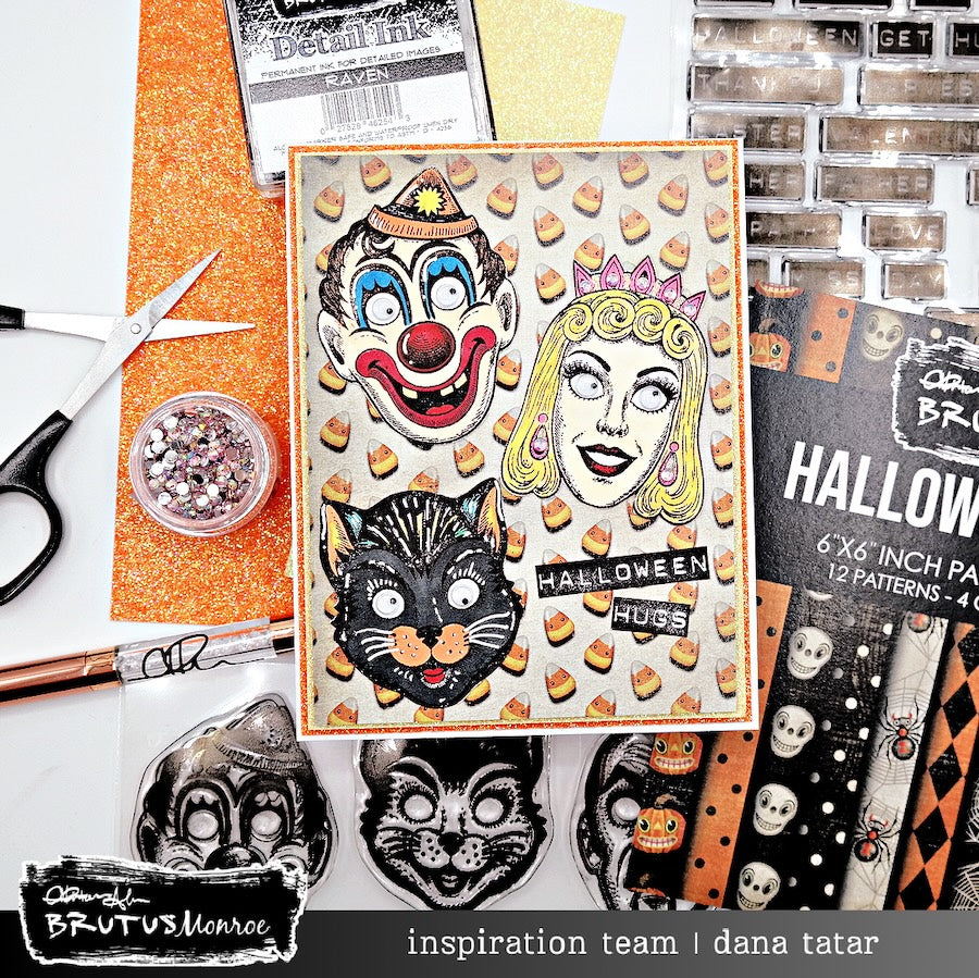 Brutus Monroe Halloween Vintage 6x6 Paper Pad bru0345-2 masks card dana tatar