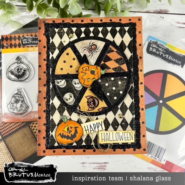 Brutus Monroe Halloween Vintage 6x6 Paper Pad bru0345-2 shalana glass harlequin card