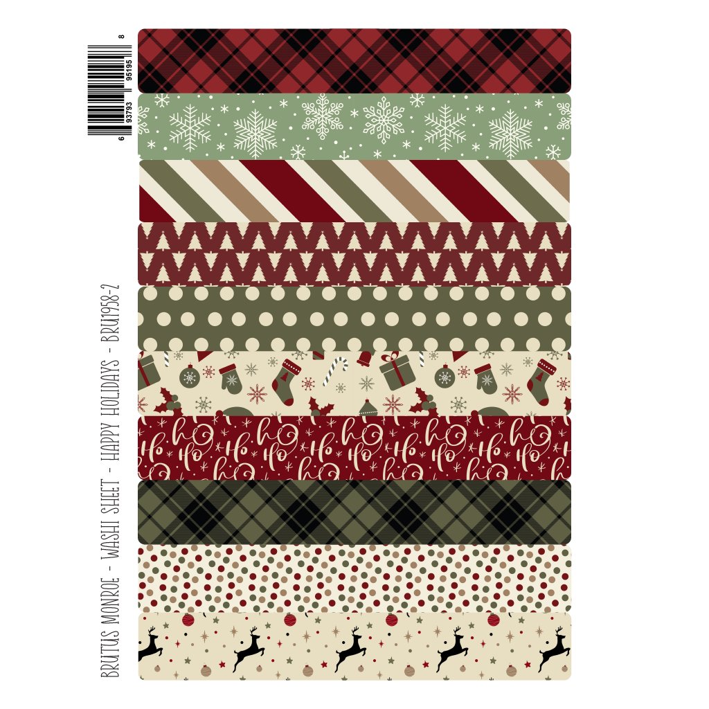 Brutus Monroe Happy Holidays Washi Sheets bru1958-2