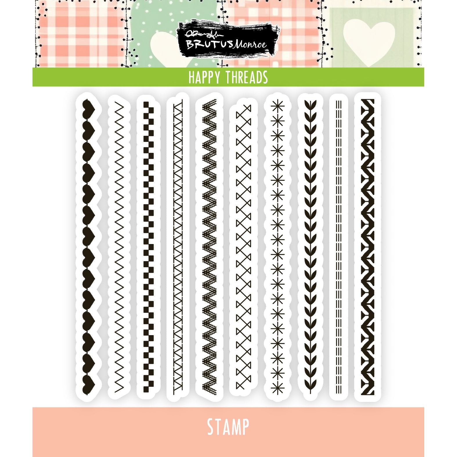 Brutus Monroe Happy Threads Clear Stamps bru4907