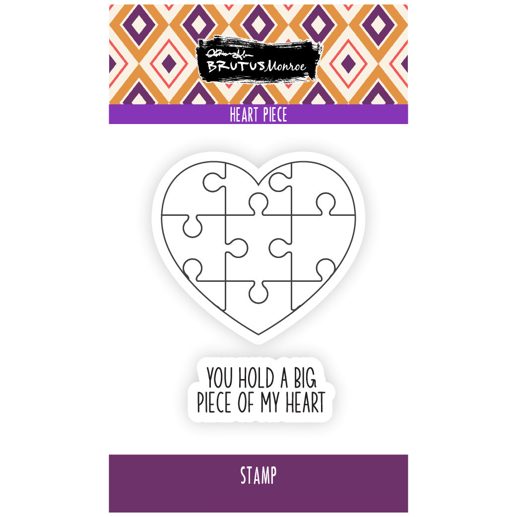 Brutus Monroe Heart Piece Clear Stamp Set bru6968