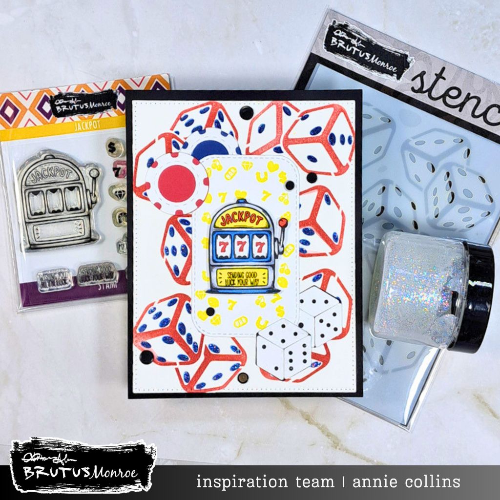 Brutus Monroe High Roller A2 Layering Stencils bru9670 dice