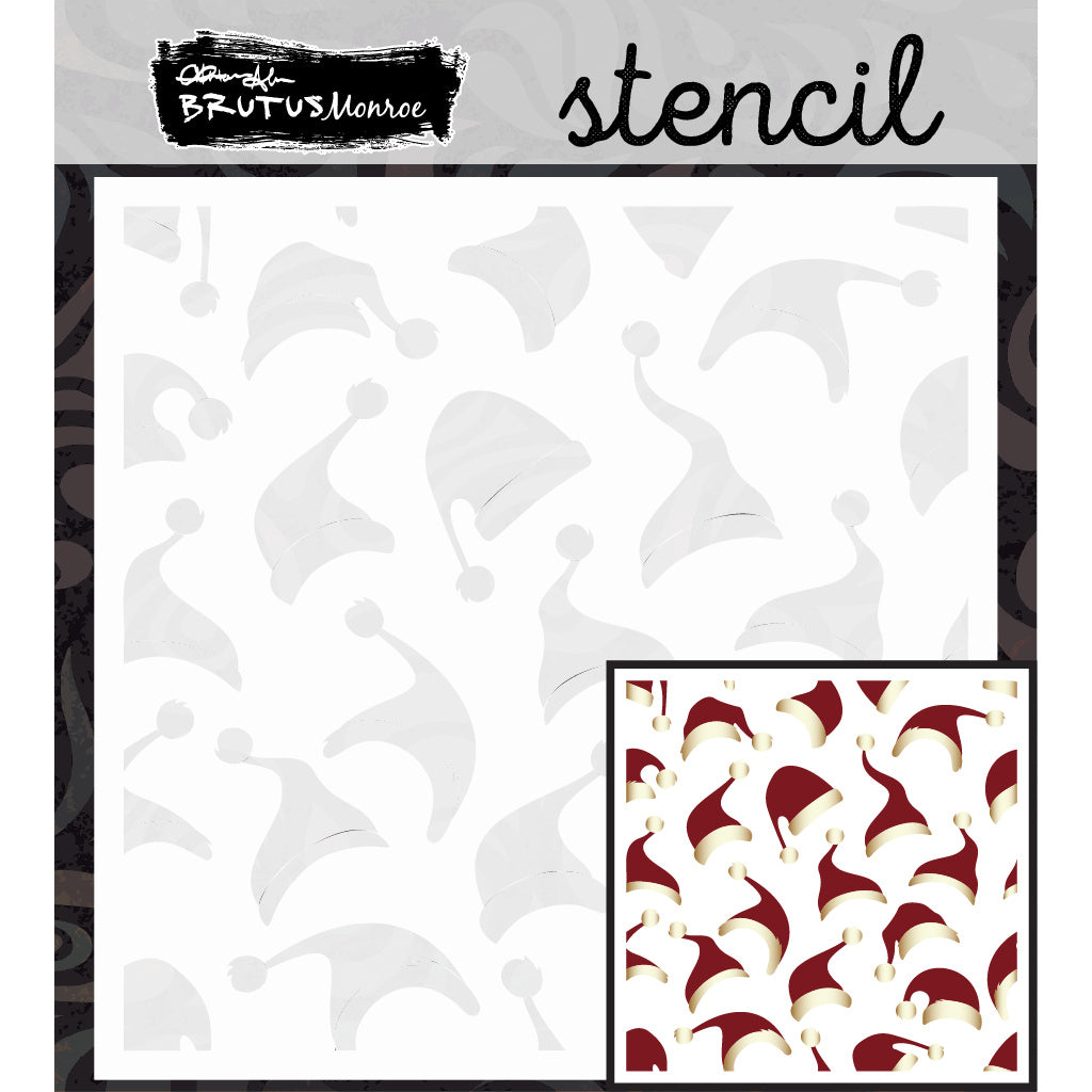 Brutus Monroe Holiday Hats Layering 6x6 Stencils bru5100-2
