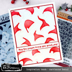 Brutus Monroe Holiday Hats Layering 6x6 Stencils bru5100-2 santa hats red trim border joy card carrianne banul