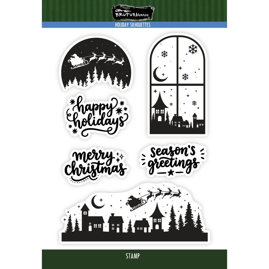 Brutus Monroe Holiday Silhouettes Clear Stamp Set bru9388-2