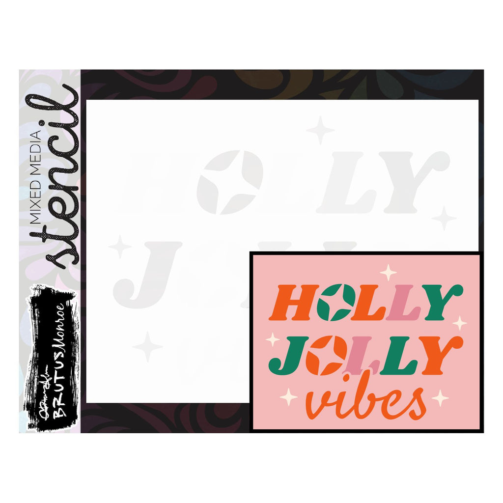 Brutus Monroe Holly Jolly Vibes A2 Layering Stencils bru4266-2
