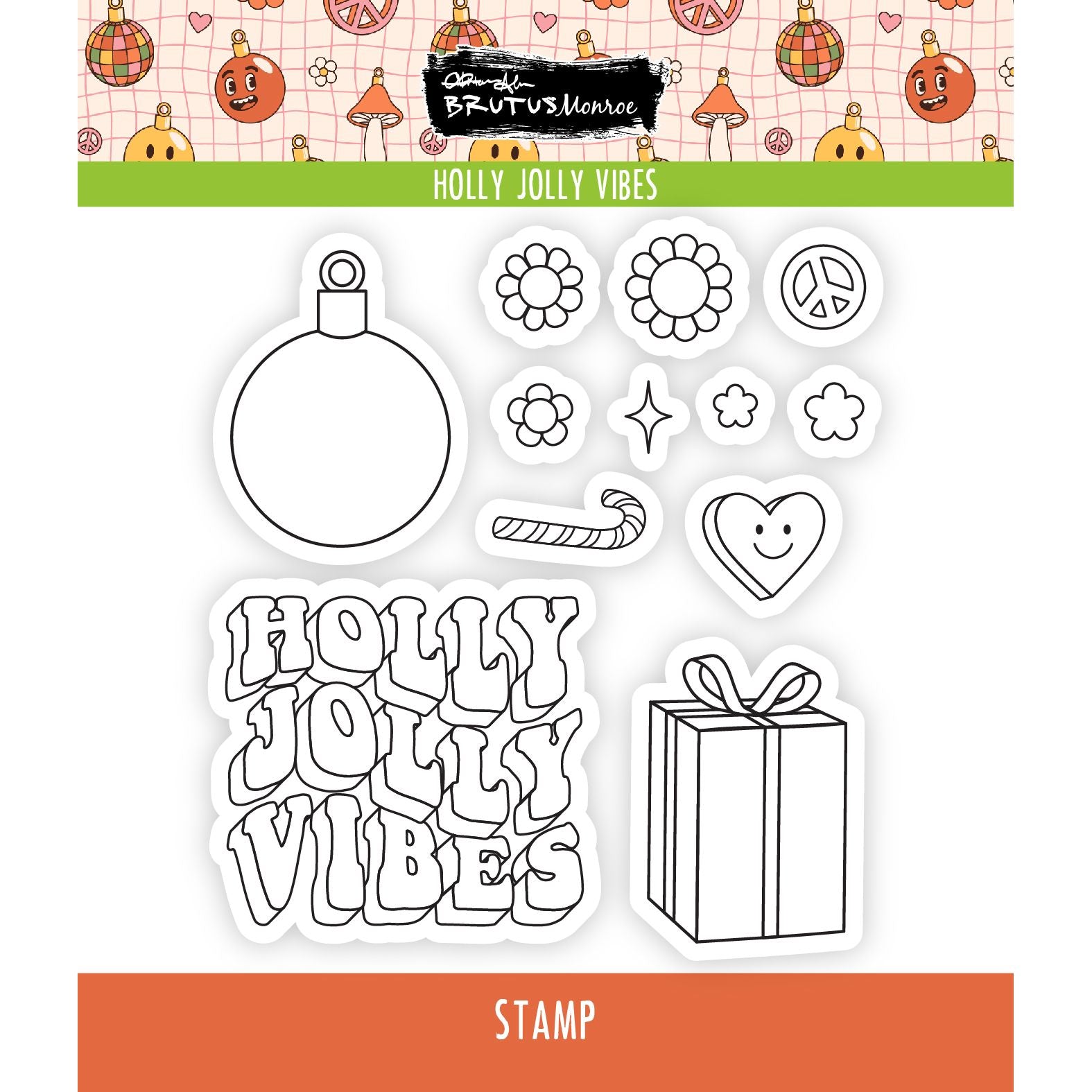 Brutus Monroe Holly Jolly Vibes Clear Stamps bru7210
