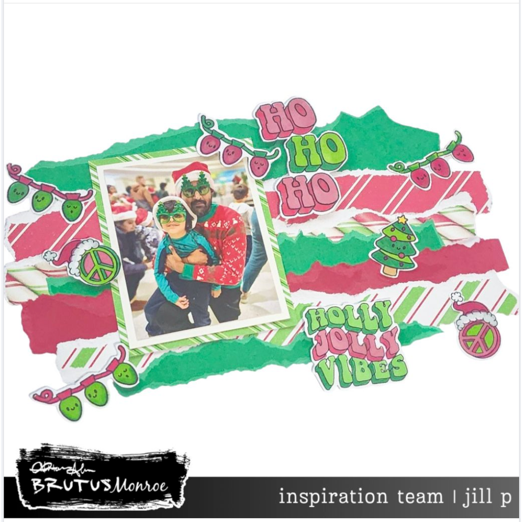 Brutus Monroe Holly Jolly Vibes Clear Stamps bru7210 hohoho