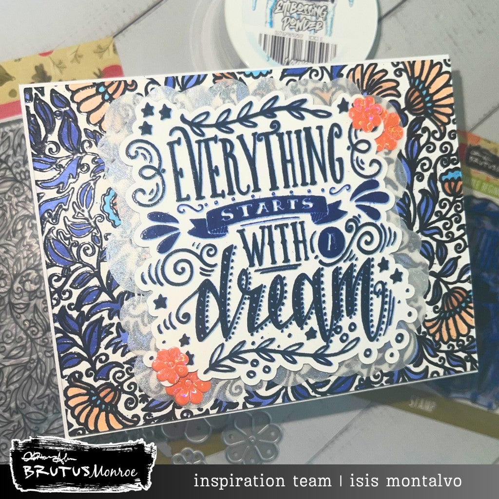 Brutus Monroe Humble Beginnings Clear Stamp bru0936 blue