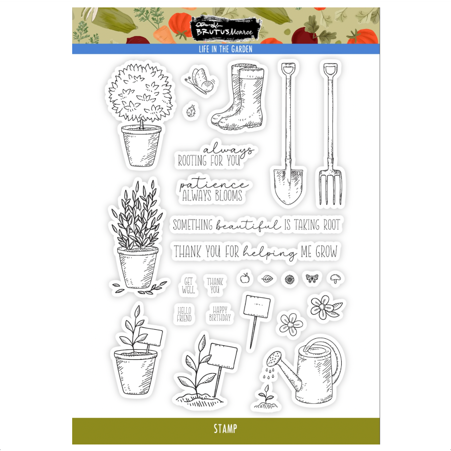 Brutus Monroe Life in the Garden Clear Stamps bru8096
