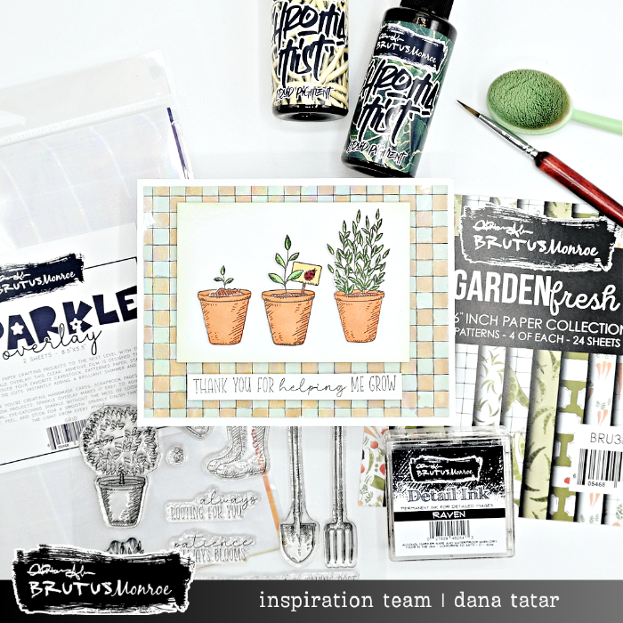Brutus Monroe Life in the Garden Clear Stamps bru8096 thank you