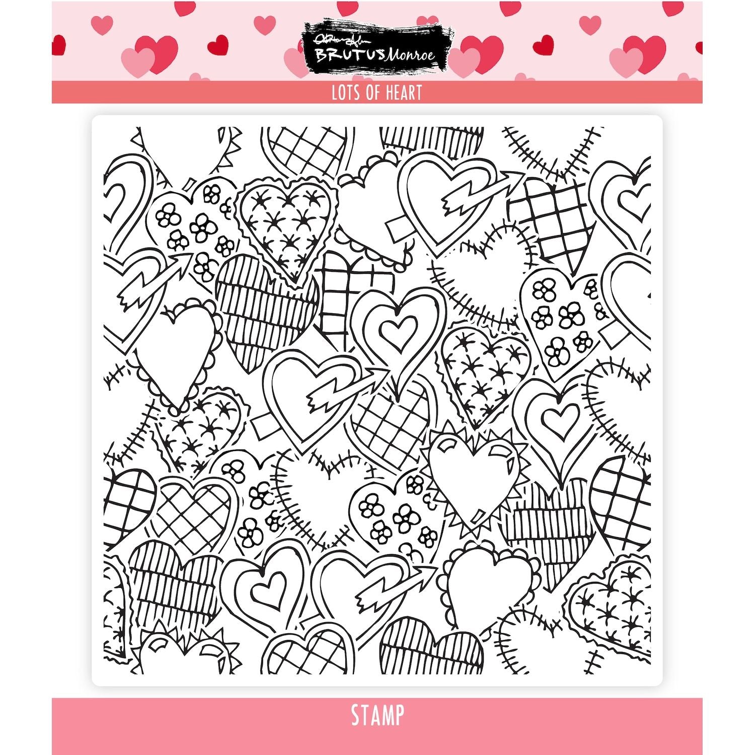 Brutus Monroe Lots of Heart Clear Stamp Set bru2773